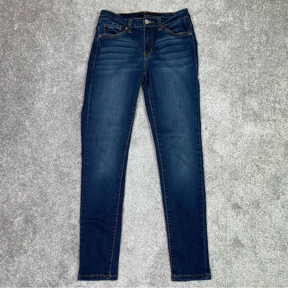 KanCan Jeans Women's 26 Blue Skinny Mid-Rise Dark Denim Stretch - Picture 1 of 12